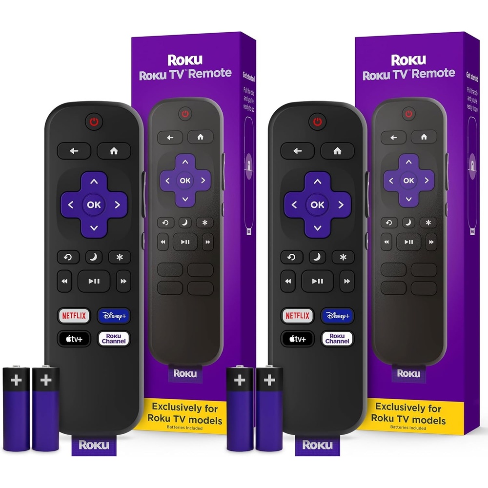 image:imageRoku TV Remote Control Official Manufacturer Product  Simple Setup amp PreSet App Shortcuts  Replacement Remote Compatible with RokuTV Models ONLY Not Roku PlayersPack of 2
