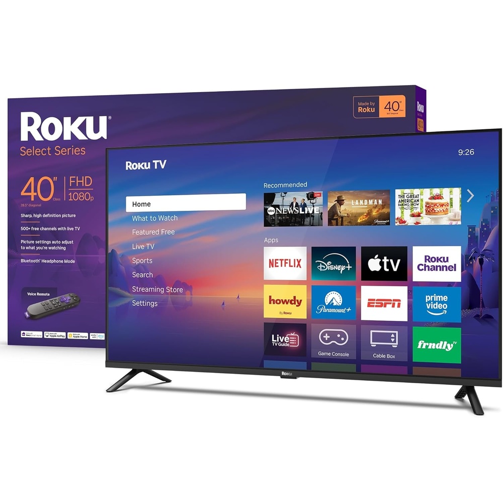 image:imageRoku Smart TV 2026  40Inch Select Series 1080p Full HD TV  Roku TV with Voice Remote  Flat Screen LED Television with WiFi for Streaming Live Local News Sports amp Movies Bluetooth Headphone Mode40