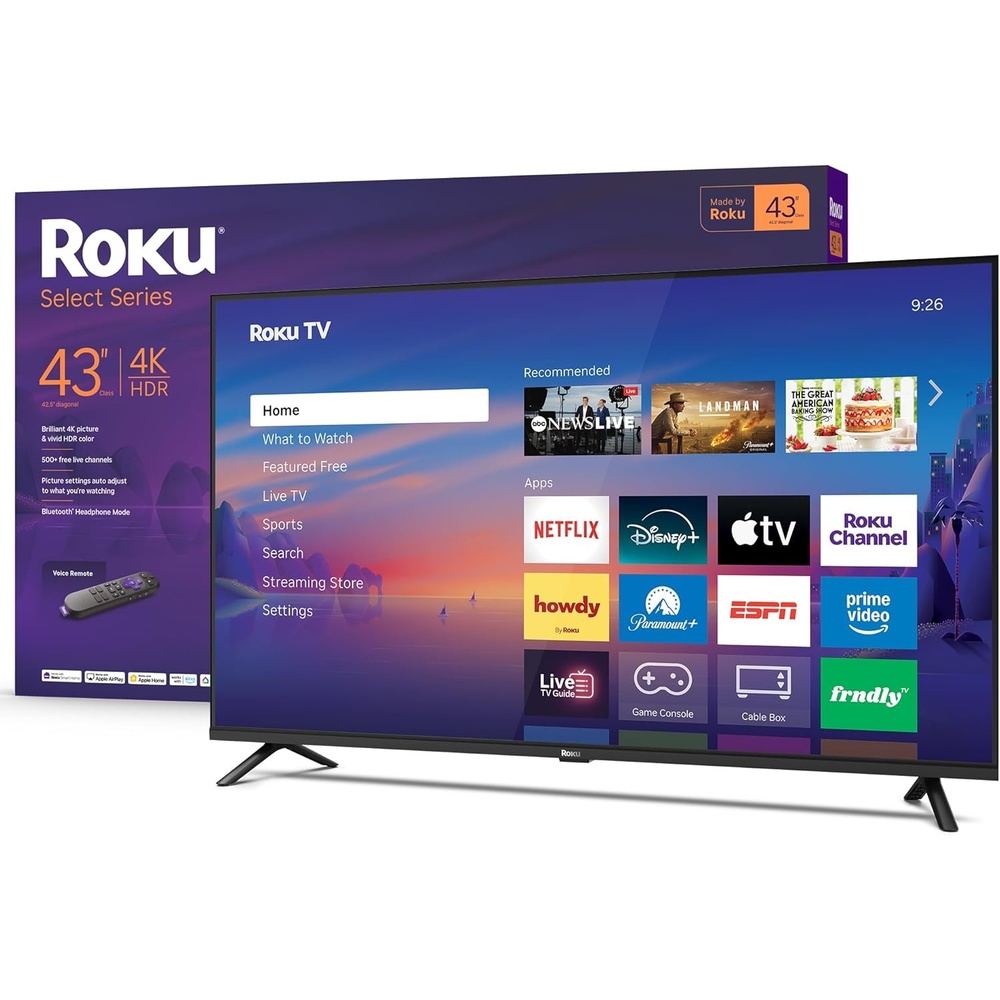 image:imageRoku Smart TV 2026  50Inch Select Series 4K QLED TV  Roku TV with Voice Remote  Flat Screen QLED Television with WiFi for Streaming Live Local News Sports amp Movies  Bluetooth Headphone Mode4K
