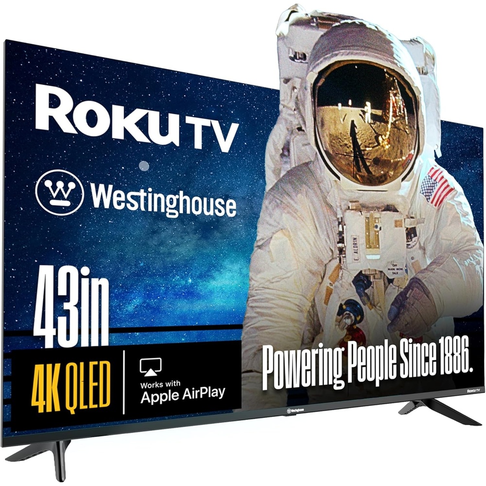 image:imageWestinghouse Roku TV  43 Inch Smart TV 4K UHD QLED Television wHDR 10 Dolby Vision WiFi amp Mobile App Connectivity Flat Screen Compatible wApple HomeKit Alexa amp Google Assistant43 Inch  QLED