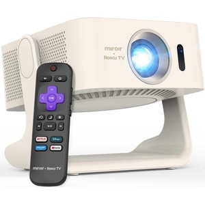 Miroir Roku TV Smart Projector with WiFi and Bluetooth, 330 ANSI, Dolby Audio, 170° Rotatable Stand, Auto Keystone & Zoom — Portable Mini Outdoor Movie Projector with Roku Streaming Built-in