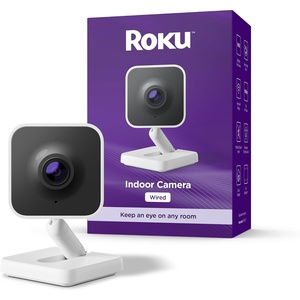 Roku Indoor Camera – Home Security – 2-Pack – Wired Security Camera & Pet Monitor with 1080p HD Color Night Vision, Works with Alexa & Google, Motion & Sound Detection, WDR & WiFi 6(1 Pack)