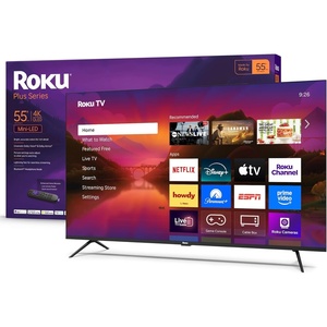 Roku Smart TV – 55-Inch Plus Series, Mini-LED TV – RokuTV with Enhanced Voice Remote – Flat Screen 4K QLED Television with Dolby Vision & Wi-Fi for Streaming Live Local News, Sports(TV only)