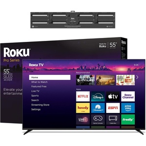 Roku Smart TV – 55-Inch Pro Series QLED RokuTV & TV Wall Mount Bundle