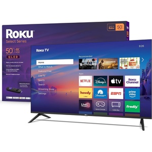 Roku Smart TV 2026 – 50-Inch Select Series, 4K QLED TV – Roku TV with Voice Remote – Flat Screen QLED Television with Wi-Fi for Streaming Live Local News, Sports, & Movies – Bluetooth Headphone Mode(4K QLED)