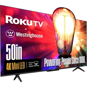 Westinghouse 50 Inch Mini LED 4K UHD Roku TV, Dolby Vision HDR, QLED Quantum Color, Local Dimming, MEMC Motion, Apple HomeKit & AirPlay 2(50 Inch)