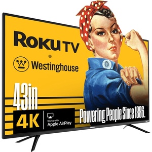 Westinghouse Roku TV – 43 Inch Smart TV, 4K UHD QLED Television w/HDR 10+, Dolby Vision, Wi-Fi & Mobile App Connectivity, Flat Screen Compatible w/Apple HomeKit, Alexa, & Google Assistant(43 Inch)